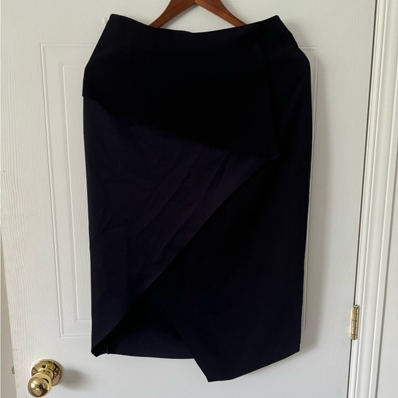 Ted Baker Navy blue skirt biscrepe with front drape - Picture 1 of 8